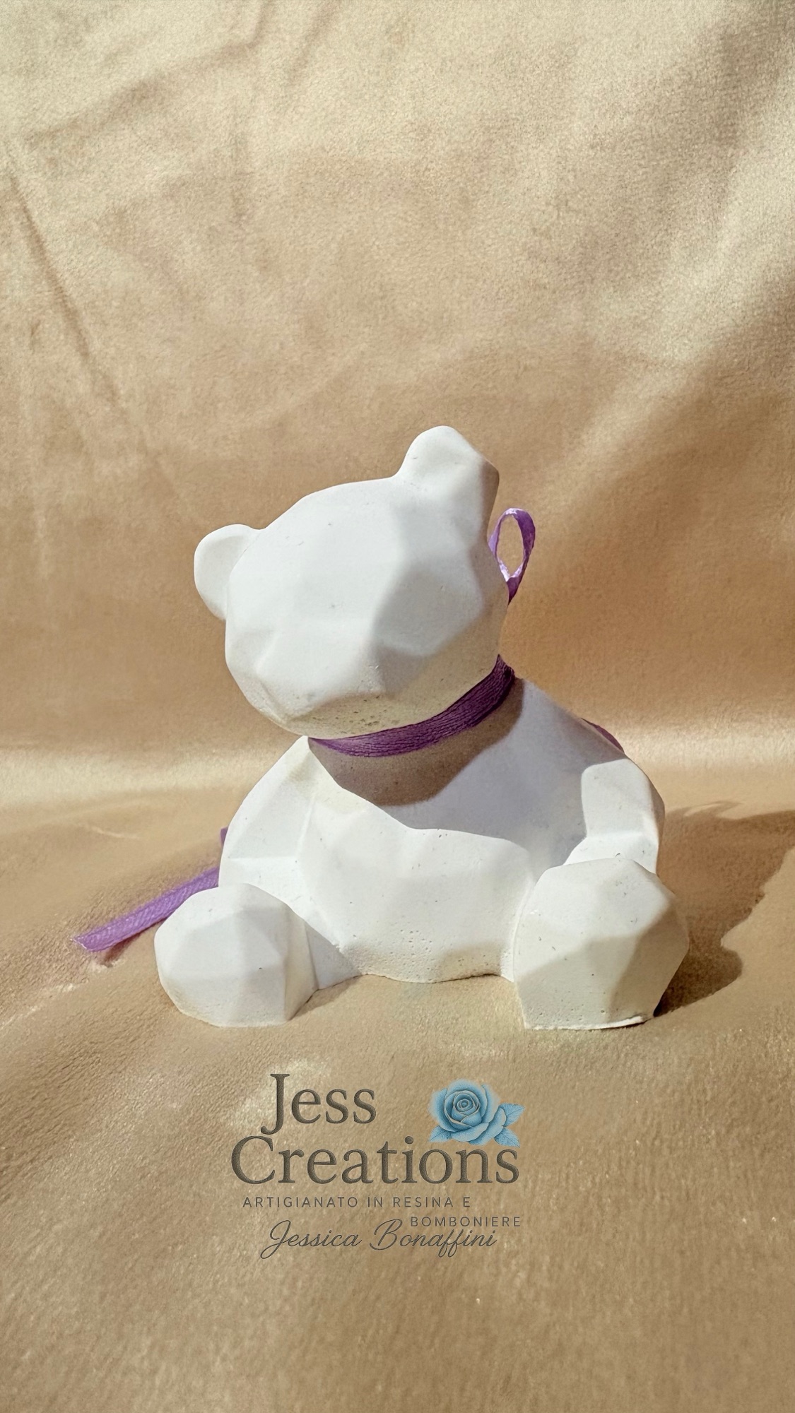 🐻 Eleganza Geometrica: Orsetto in Gesso