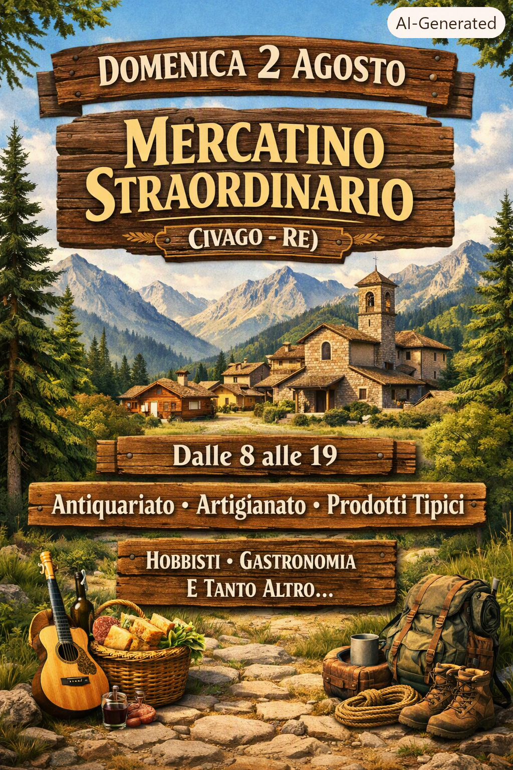 🌿 Mercatino Straordinario di Civago – Domenica 2 Agosto